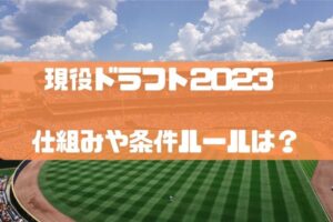 現役ドラフトの仕組みや条件ルール