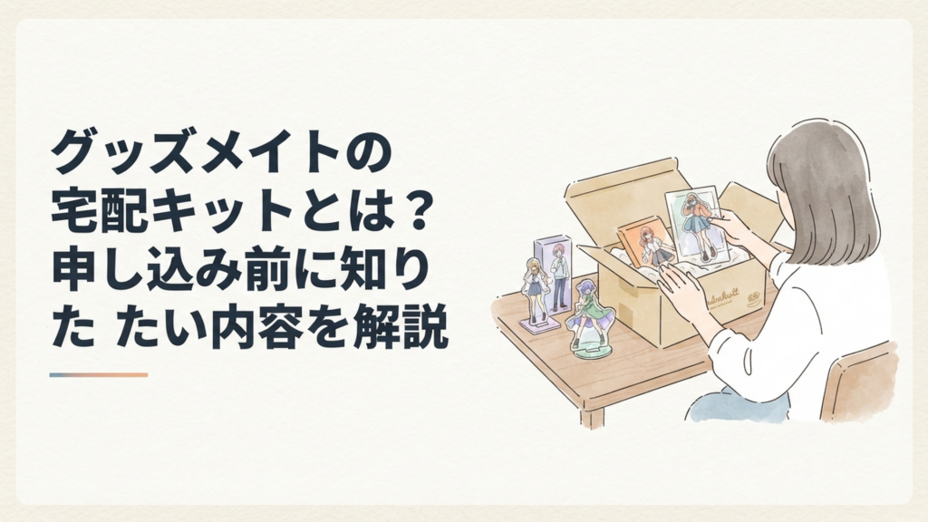 無料の宅配キット用ダンボールにフィギュアやアクスタを丁寧に梱包する様子