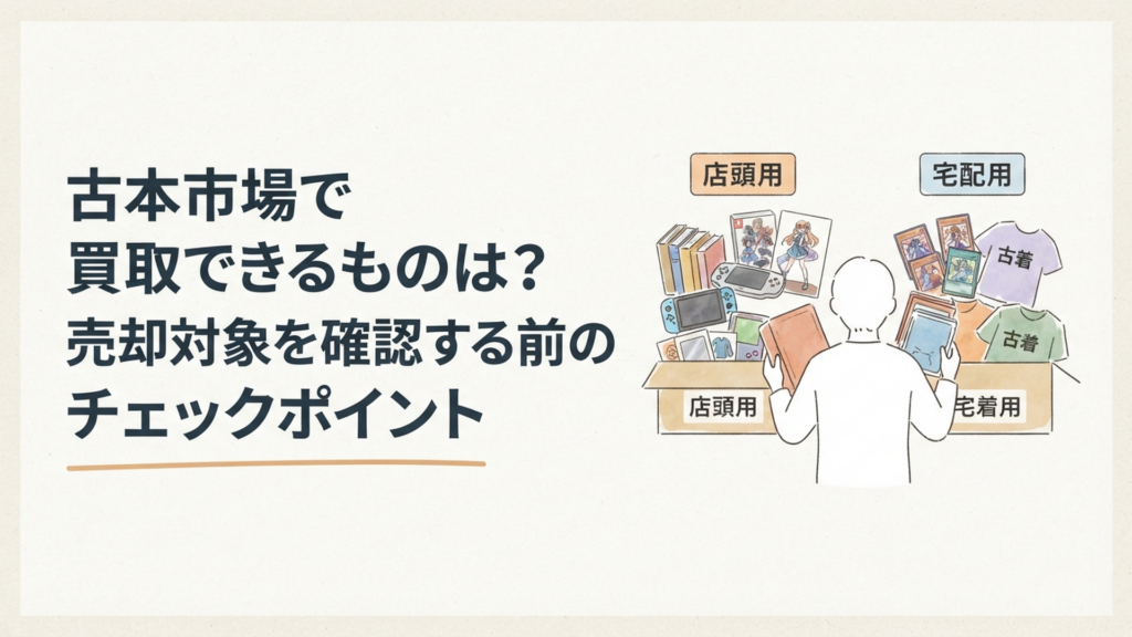 古本市場で買取できるものは?売却対象を確認する前のチェックポイント